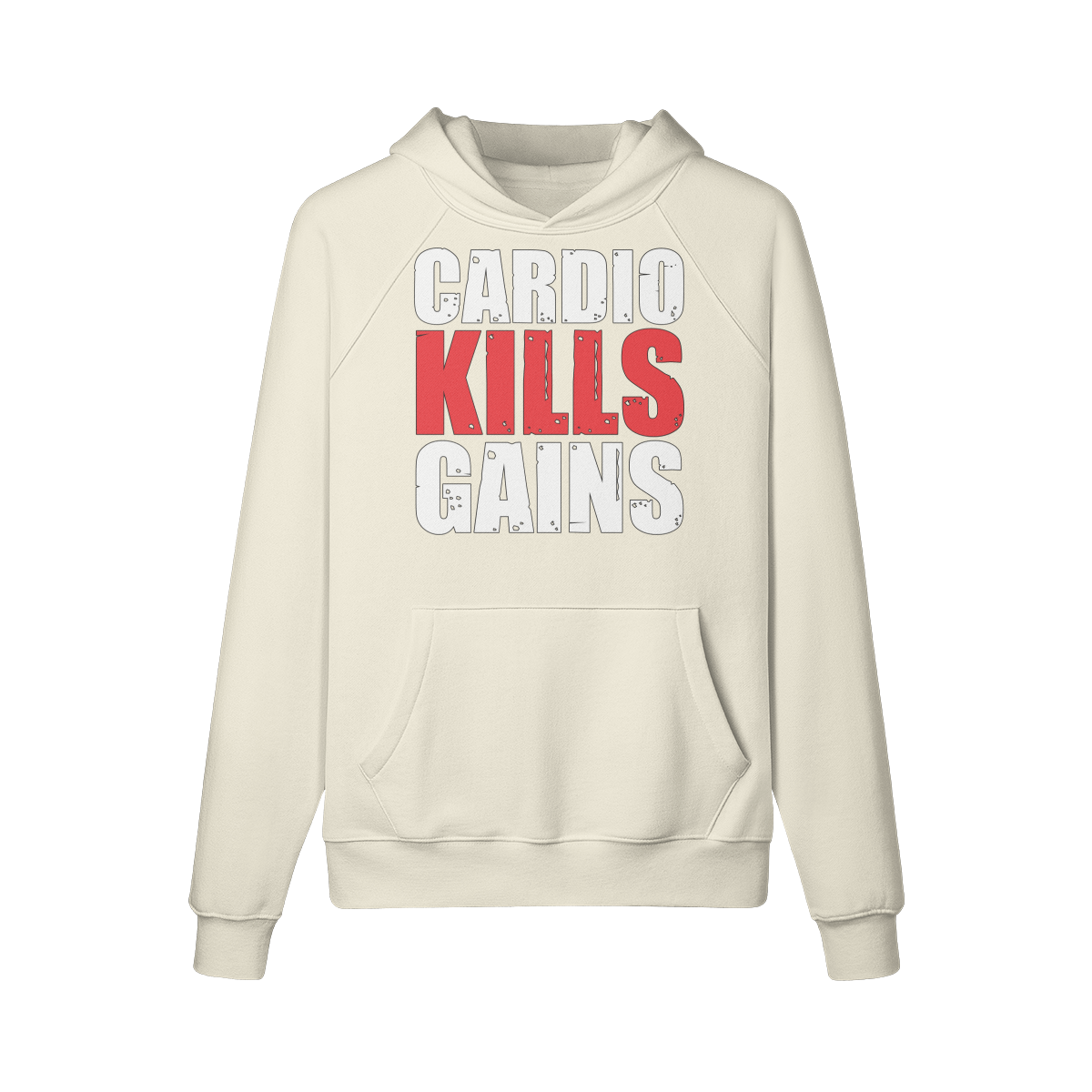 CARDIO KILLS GAINS- Hoodie-Rice Apricot-League of Lifters
