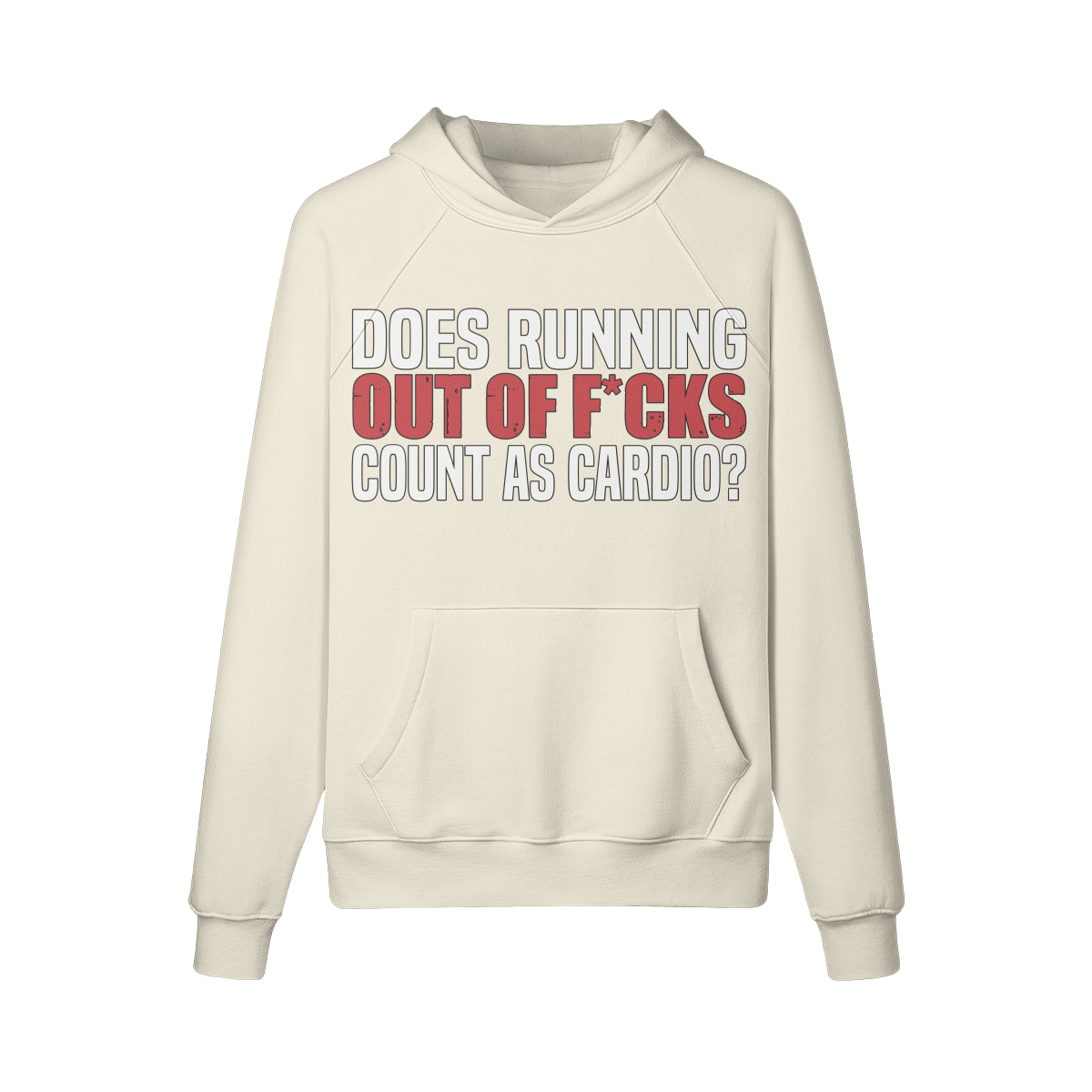 DOES RUNNING OUT OF F*CKS COUNT AS CARDIO- Hoodie-Rice Apricot-League of Lifters