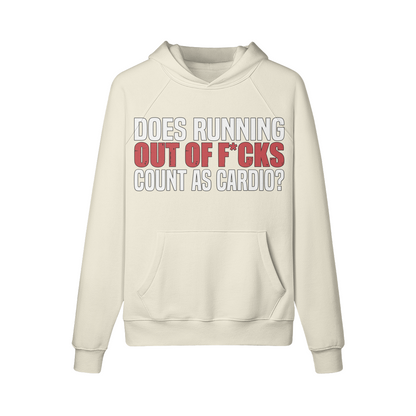 DOES RUNNING OUT OF F*CKS COUNT AS CARDIO- Hoodie-Rice Apricot-League of Lifters