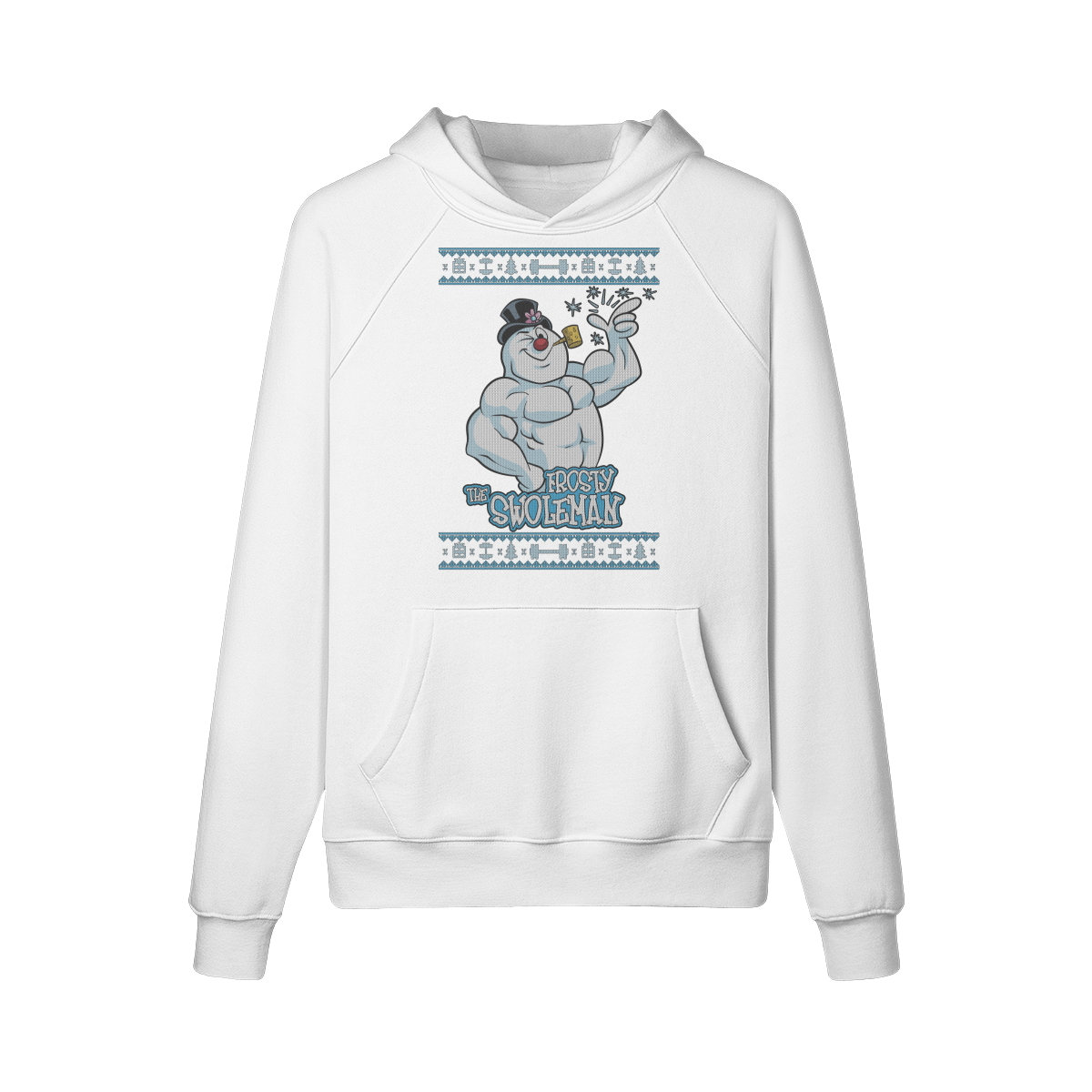 FROSTY THE SWOLEMAN- Hoodie-White-League of Lifters