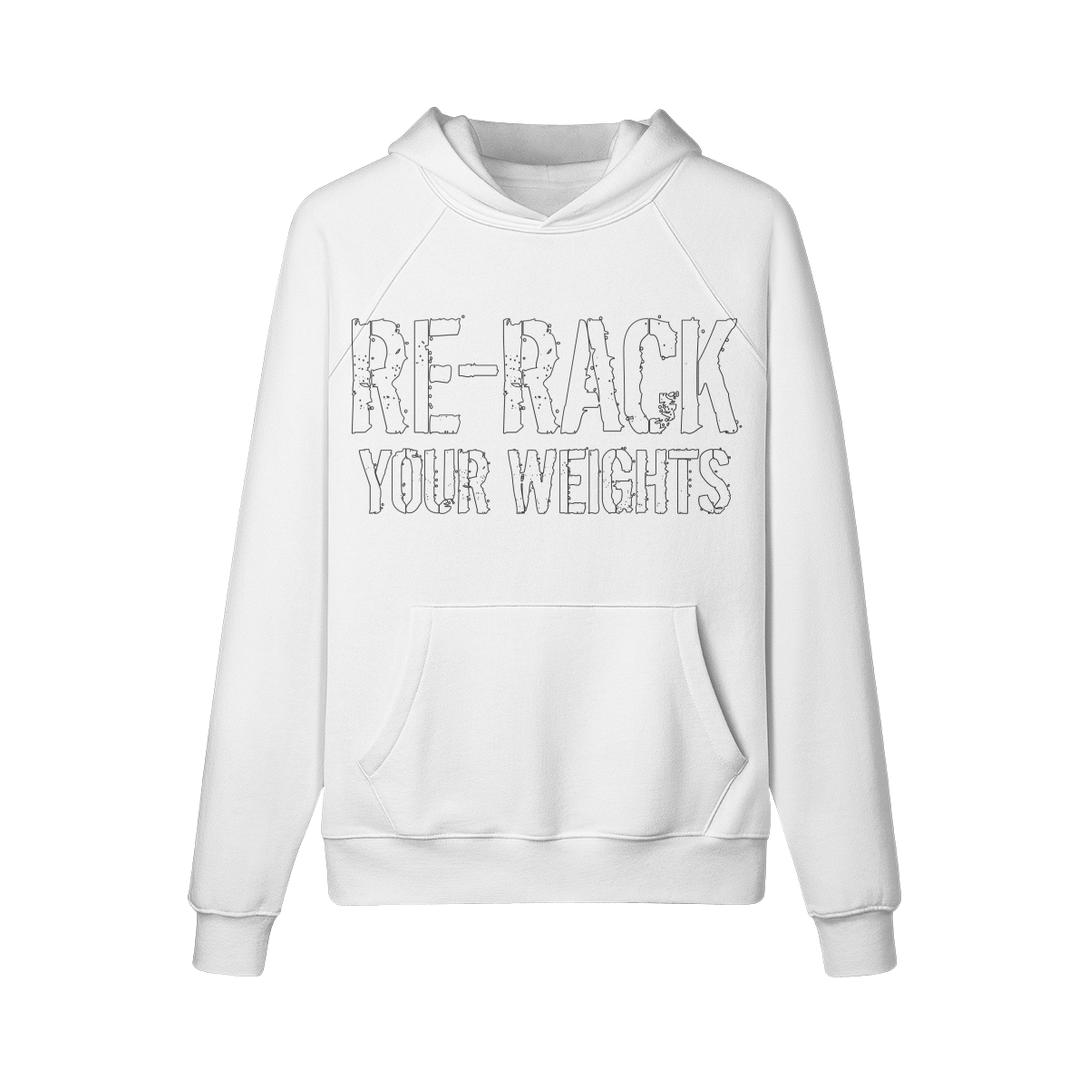 RE-RACK YOUR WEIGHTS- Hoodie-White-League of Lifters
