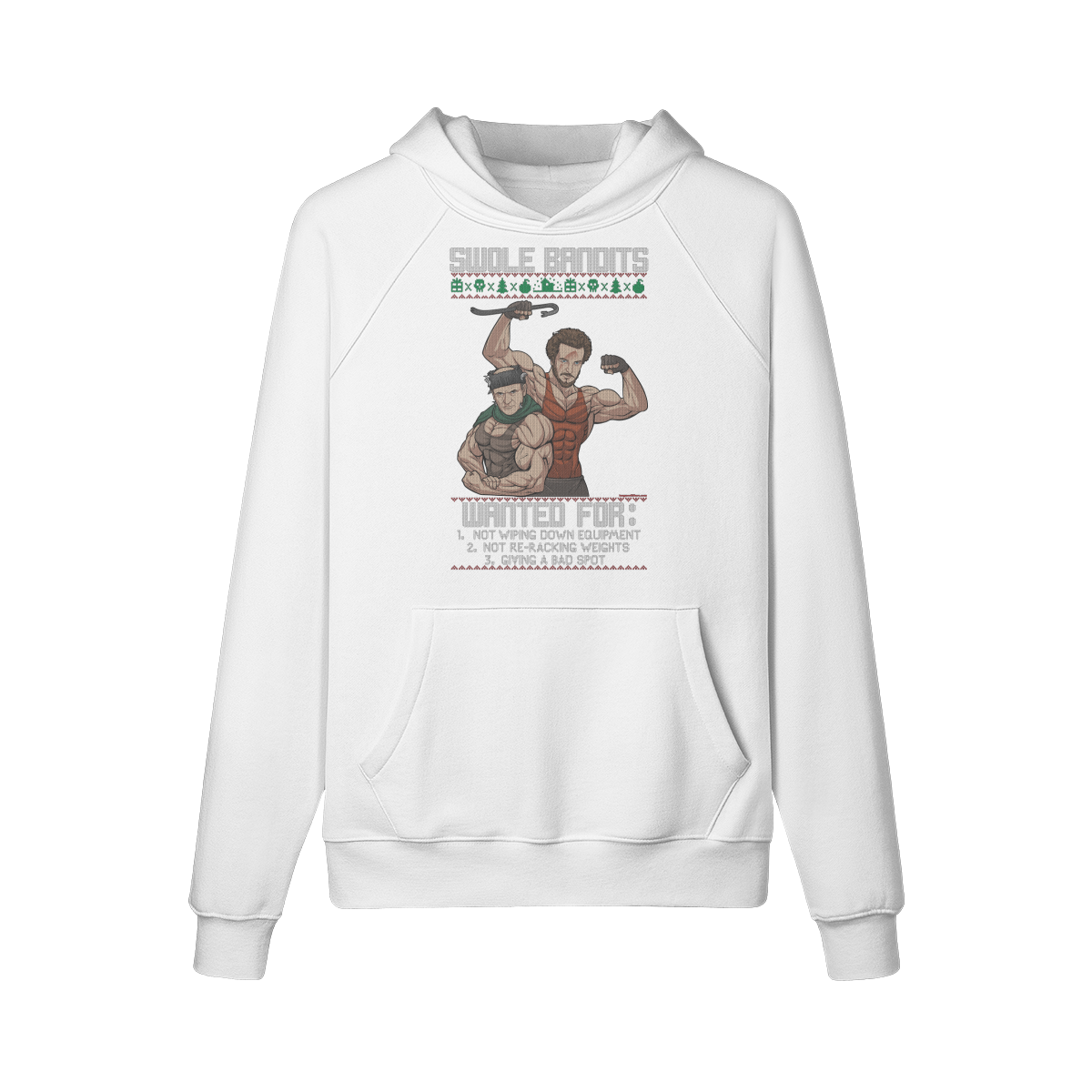 SWOLE BANDITS- Hoodie-White-League of Lifters