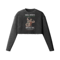 SWOLE BANDITS- Womens Long Sleeve Crop Top-Faded Black-League of Lifters