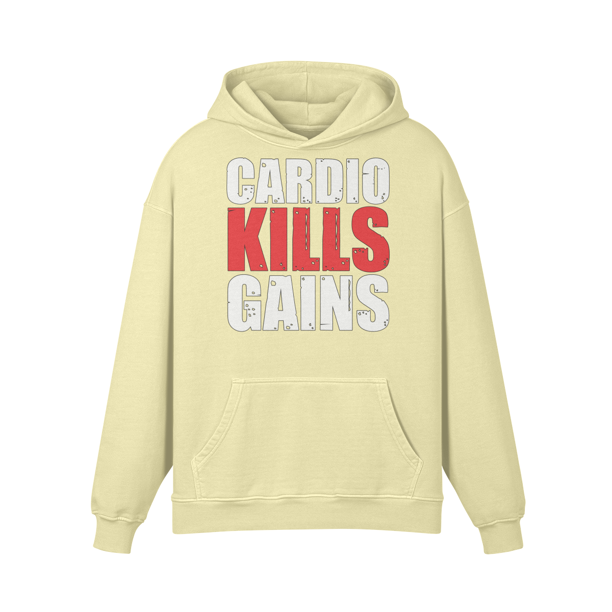 CARDIO KILLS GAINS- Oversized Hoodie-Pale Spring Bud-League of Lifters