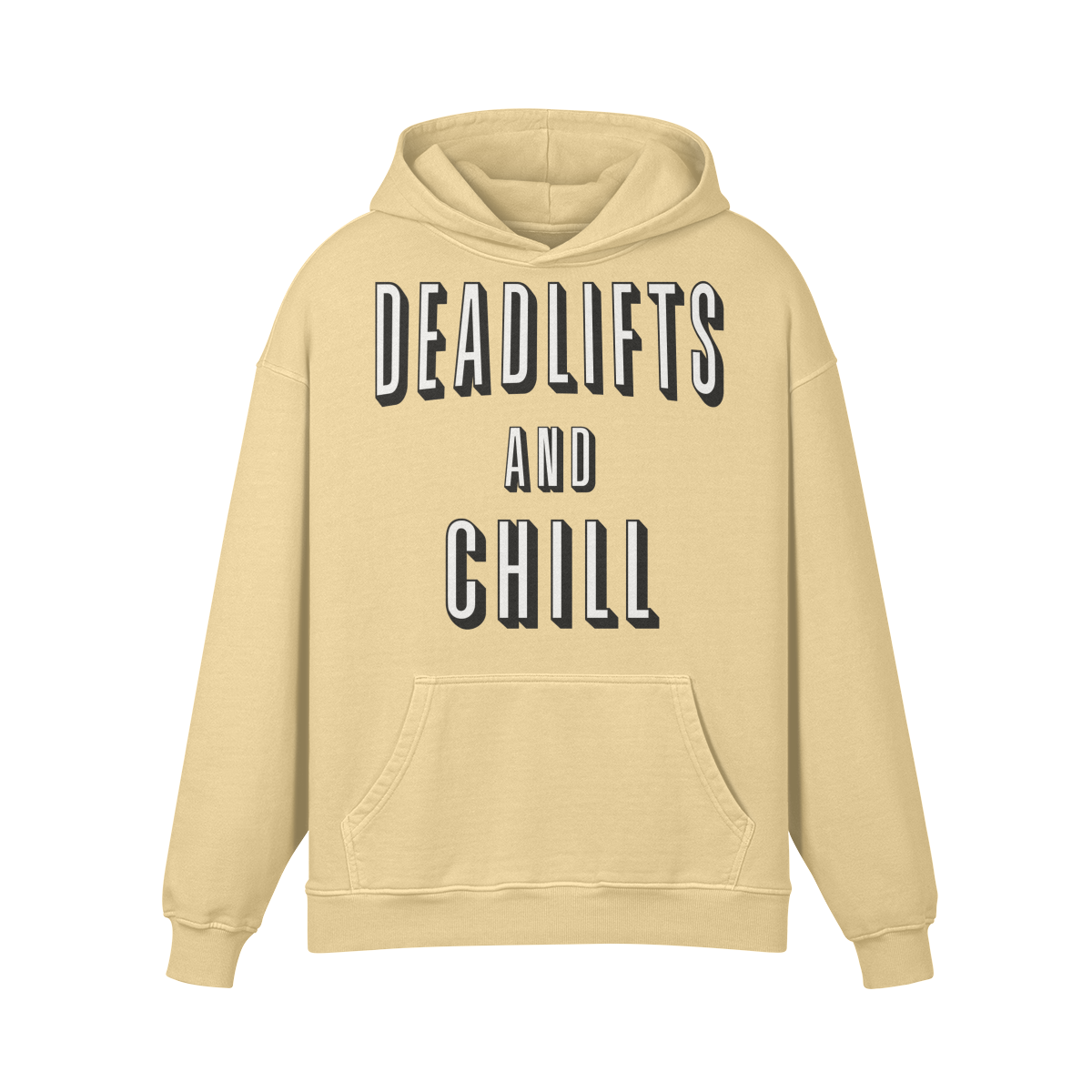 DEADLIFTS AND CHILL- Oversized Hoodie-Desert Sand-League of Lifters