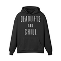 DEADLIFTS AND CHILL- Oversized Hoodie-Faded Black-League of Lifters