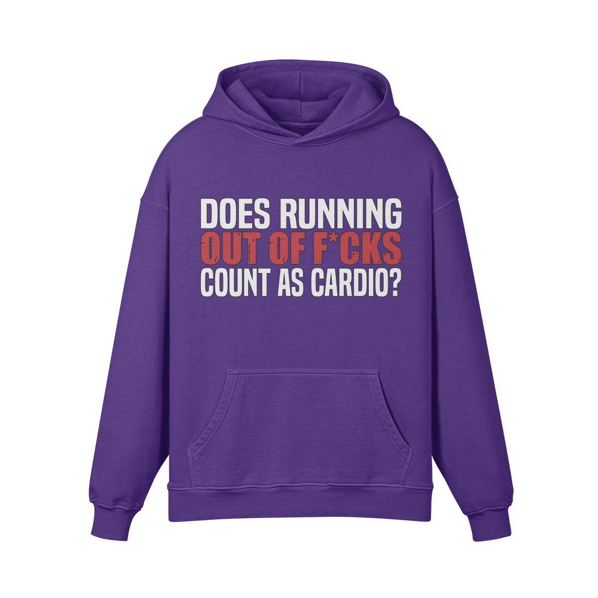 DOES RUNNING OUT OF F*CKS COUNT AS CARDIO- Oversized Hoodie-Purple Haze-League of Lifters