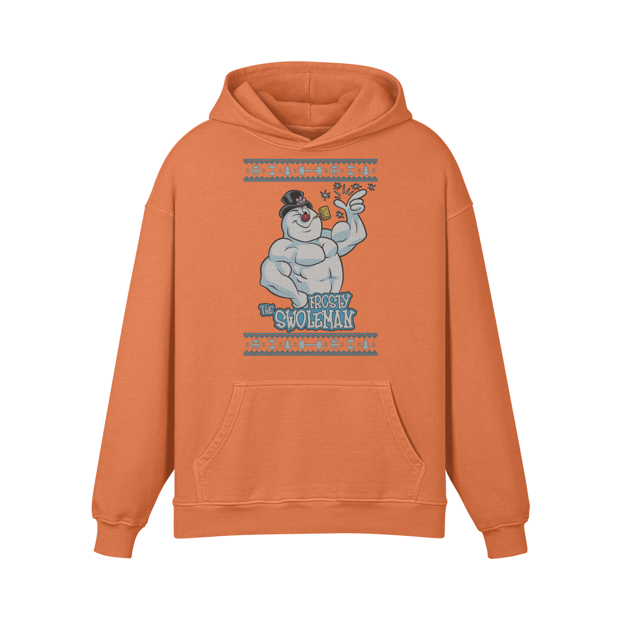 FROSTY THE SWOLEMAN- Oversized Hoodie-Copper Red-League of Lifters