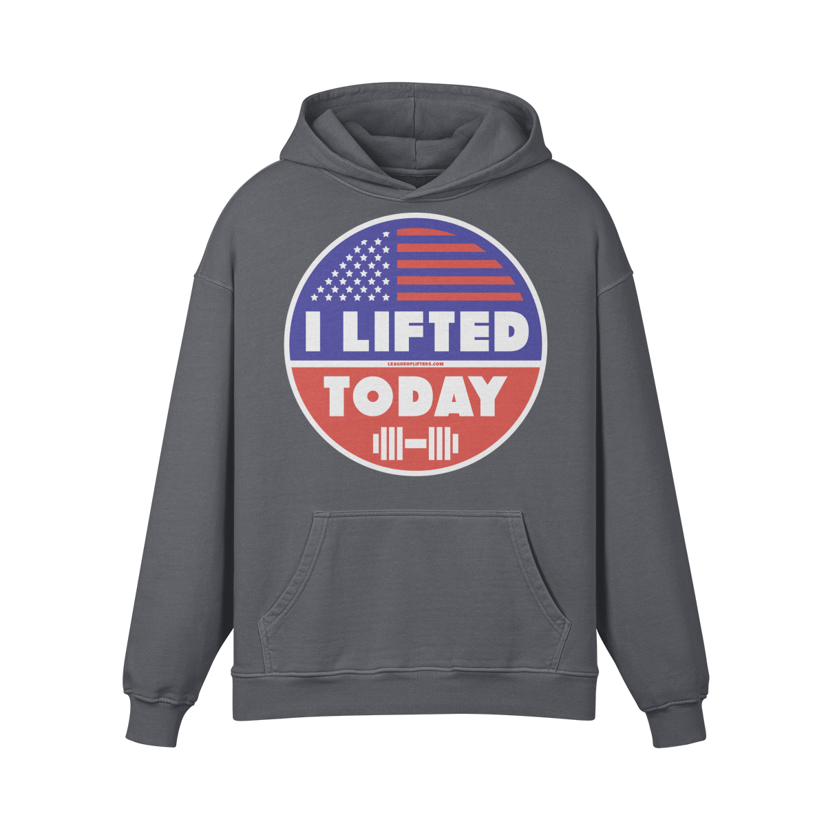I LIFTED TODAY- Oversized Hoodie-Carbon Gray-League of Lifters