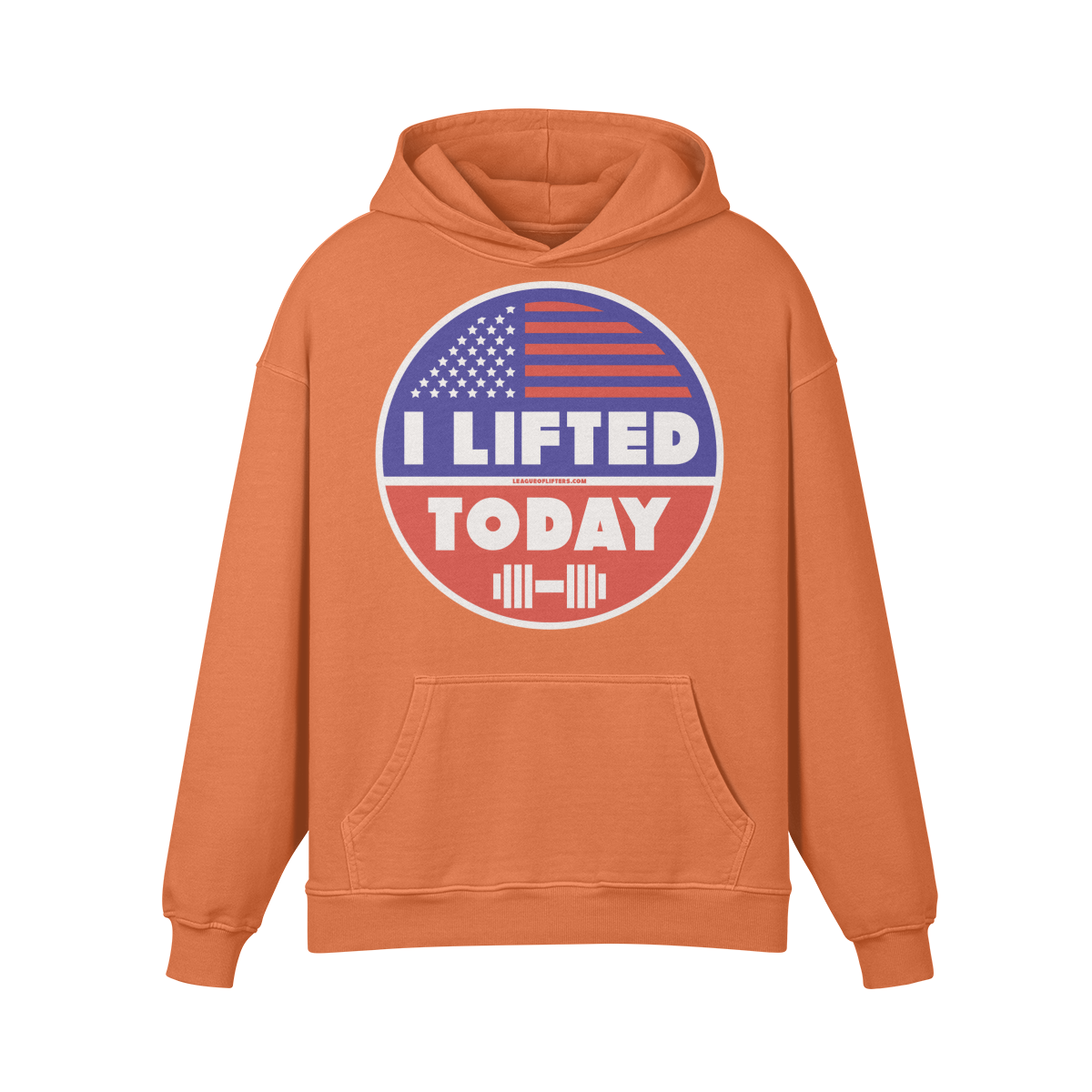 I LIFTED TODAY- Oversized Hoodie-Copper Red-League of Lifters