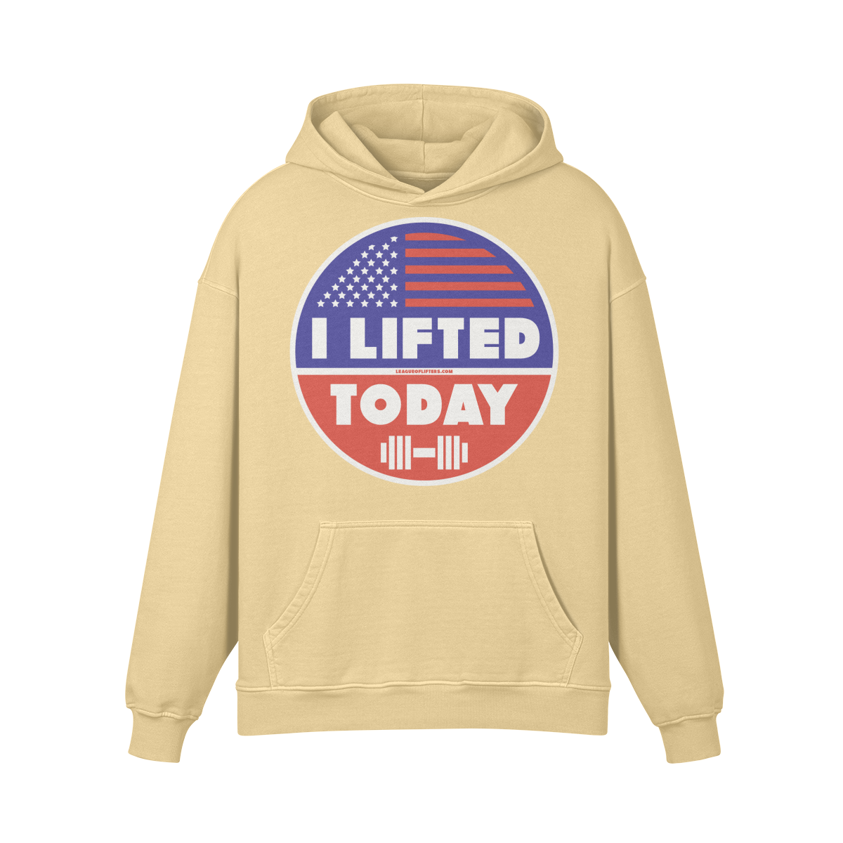 I LIFTED TODAY- Oversized Hoodie-Desert Sand-League of Lifters
