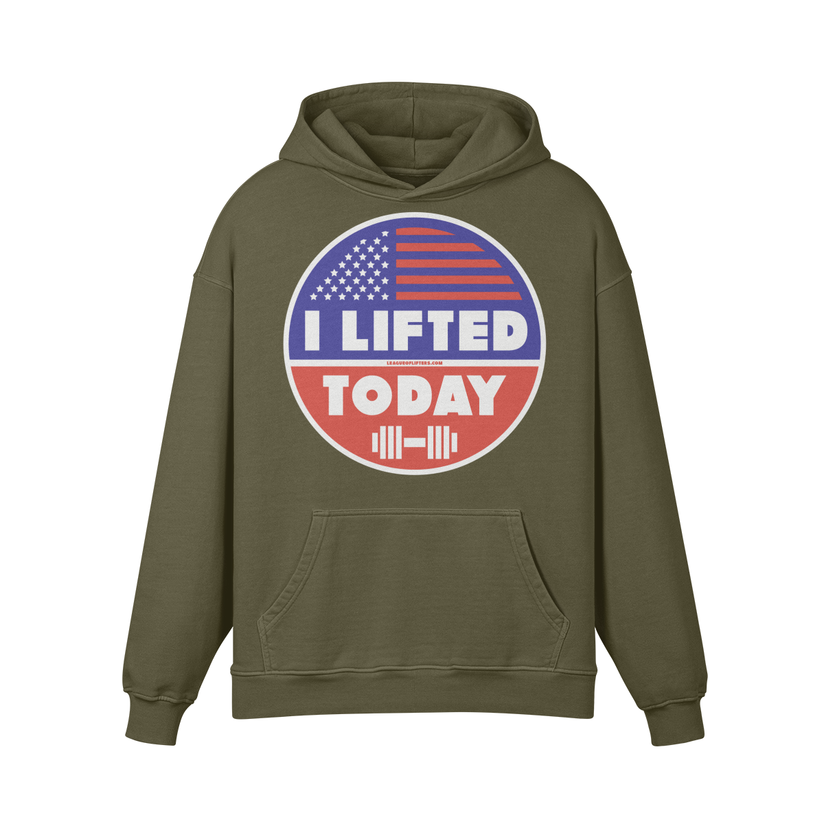 I LIFTED TODAY- Oversized Hoodie-Olive Green-League of Lifters