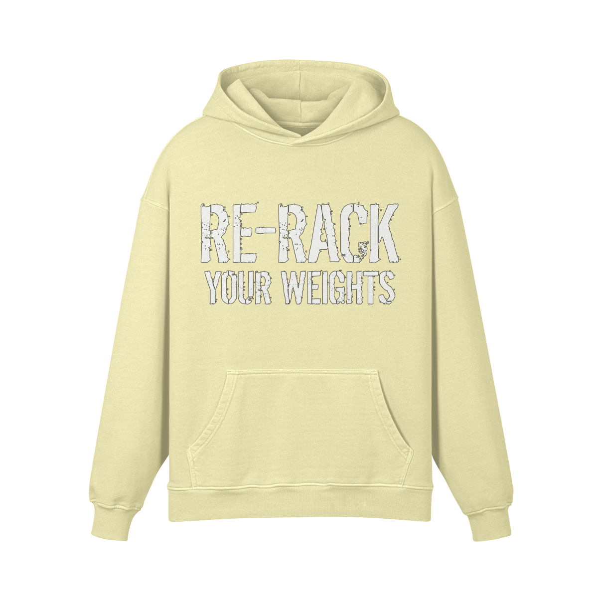 RE-RACK YOUR WEIGHTS- Oversized Hoodie-Pale Spring Bud-League of Lifters