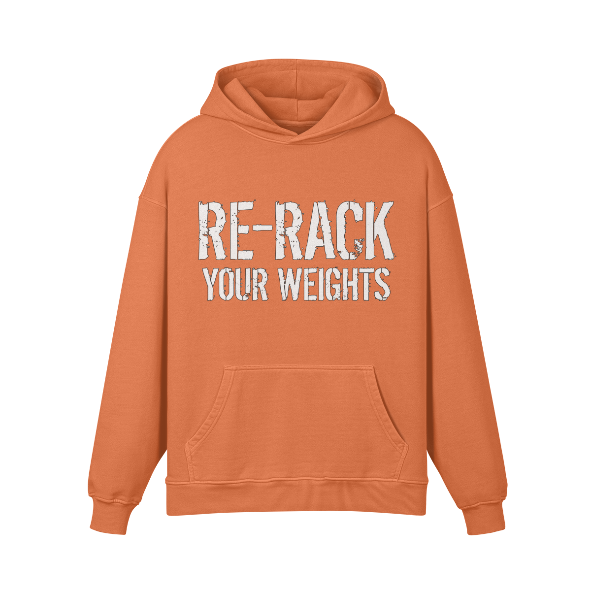 RE-RACK YOUR WEIGHTS- Oversized Hoodie-Copper Red-League of Lifters