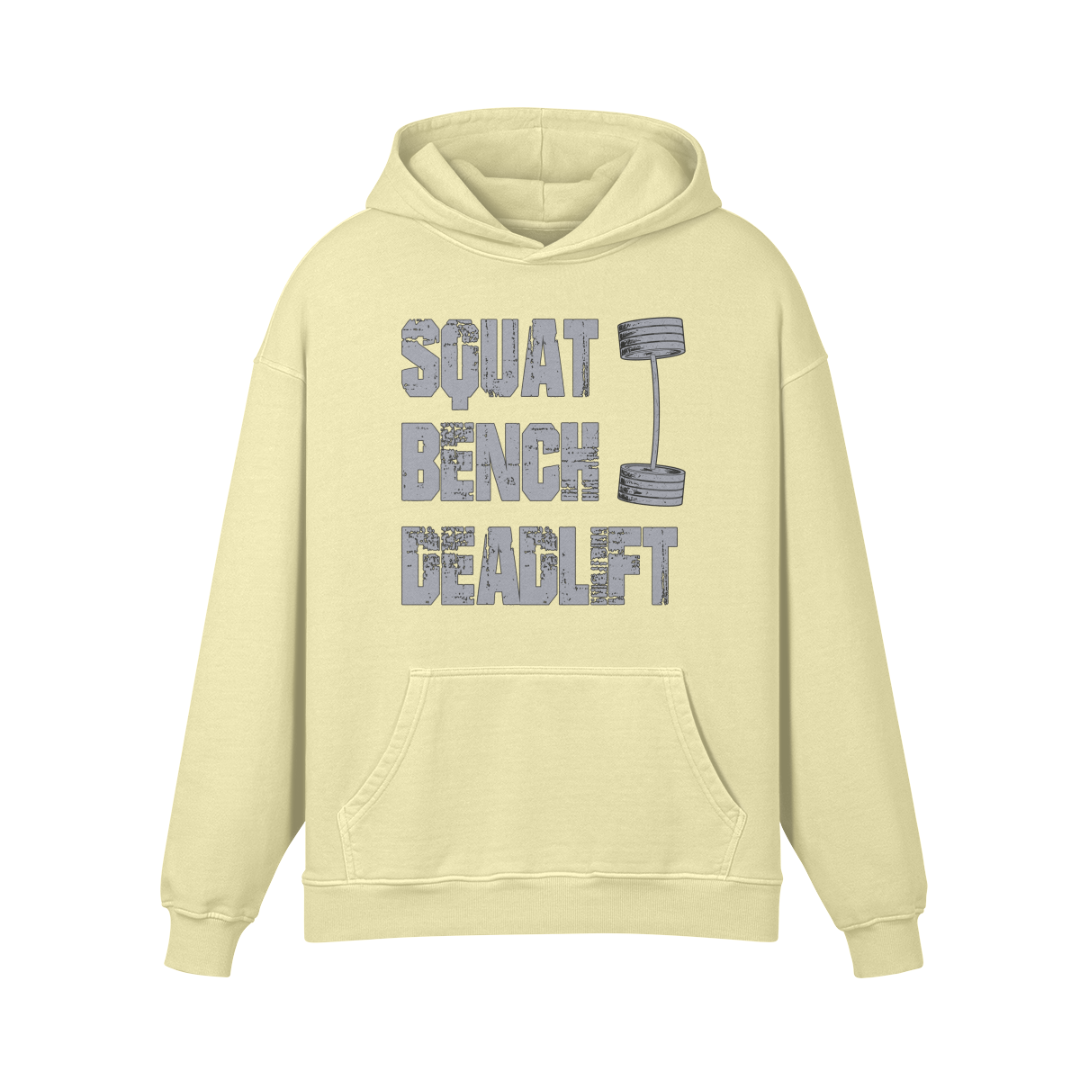 SQUATS BENCH DEADLIFT- Oversized Hoodie-Pale Spring Bud-League of Lifters