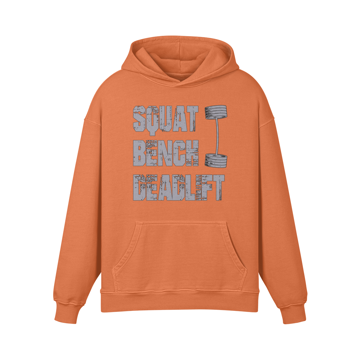SQUATS BENCH DEADLIFT- Oversized Hoodie-Copper Red-League of Lifters