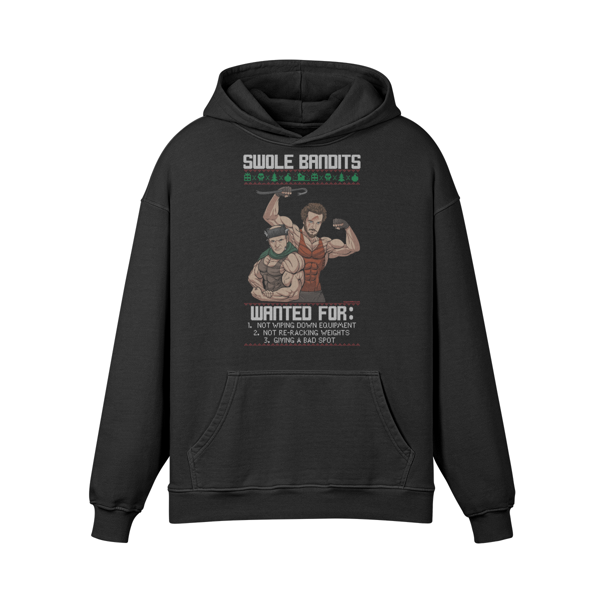 SWOLE BANDITS- Oversized Hoodie-Faded Black-League of Lifters