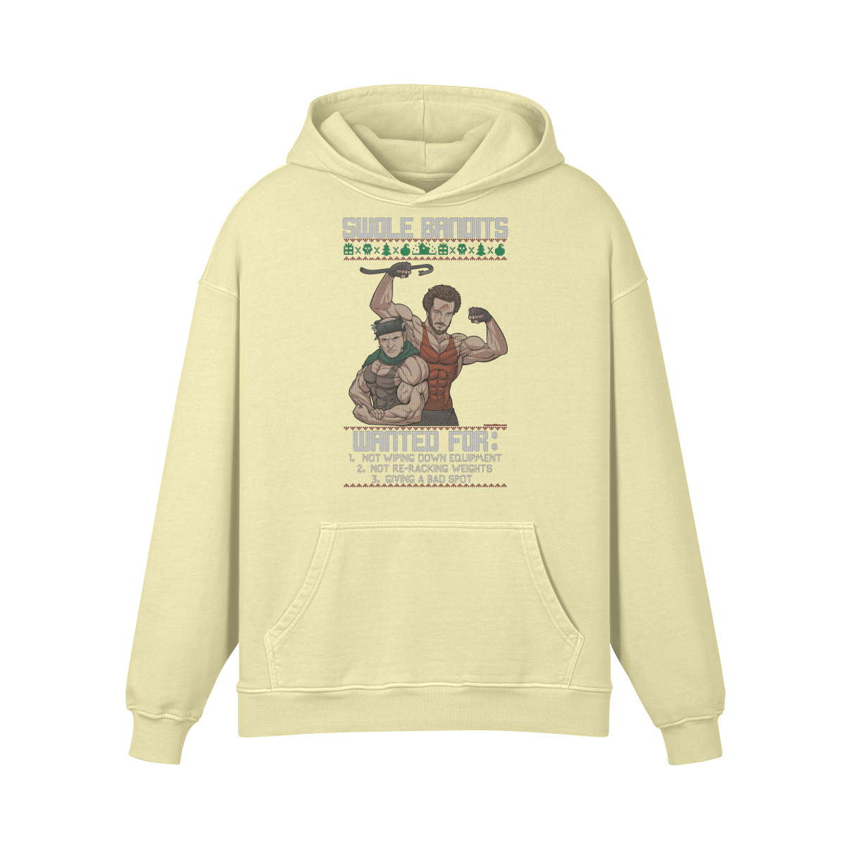 SWOLE BANDITS- Oversized Hoodie-Pale Spring Bud-League of Lifters