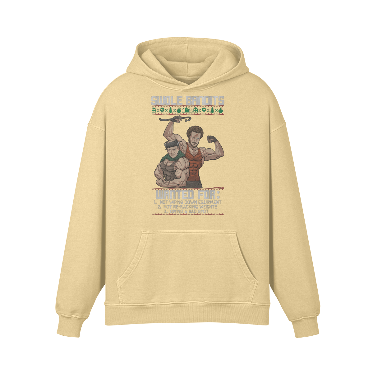 SWOLE BANDITS- Oversized Hoodie-Desert Sand-League of Lifters