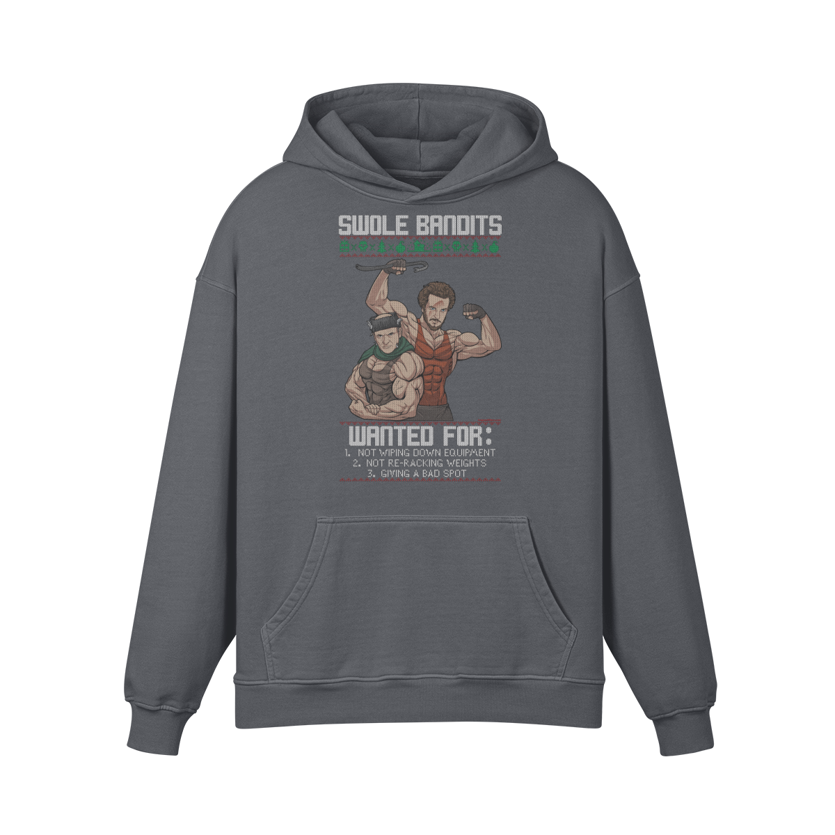 SWOLE BANDITS- Oversized Hoodie-Carbon Gray-League of Lifters