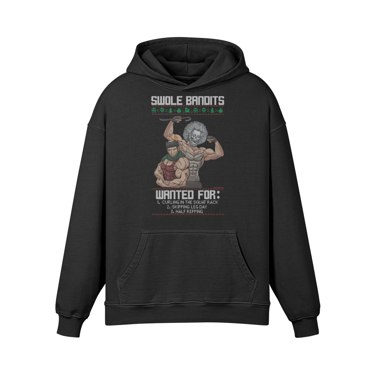SWOLE BANDITS VARIANT- Oversized Hoodie-Faded Black-League of Lifters