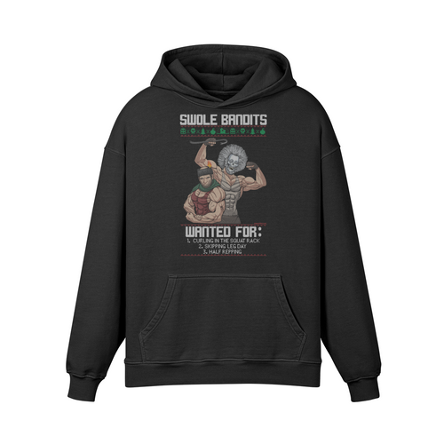 SWOLE BANDITS VARIANT- Oversized Hoodie-Faded Black-League of Lifters