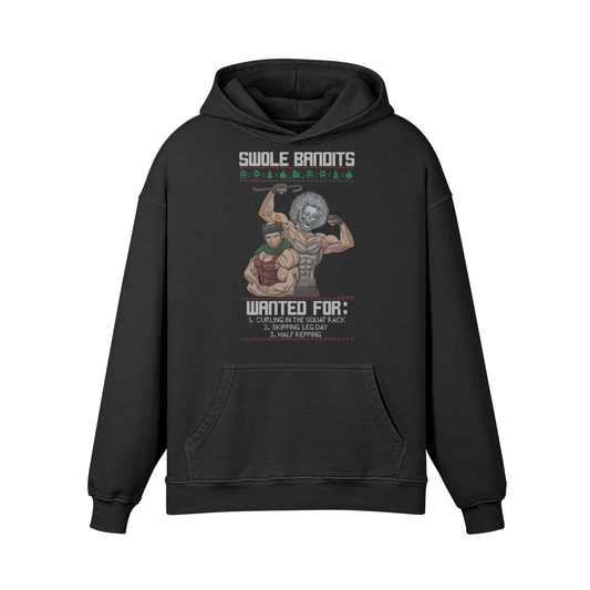 SWOLE BANDITS VARIANT- Oversized Hoodie-Faded Black-League of Lifters