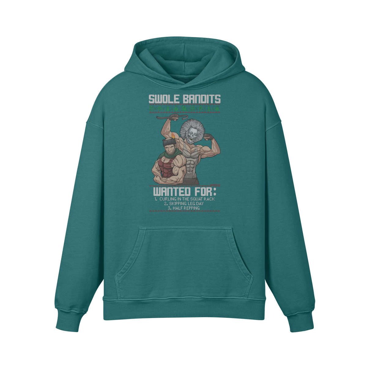 SWOLE BANDITS VARIANT- Oversized Hoodie-Blueish Green-League of Lifters
