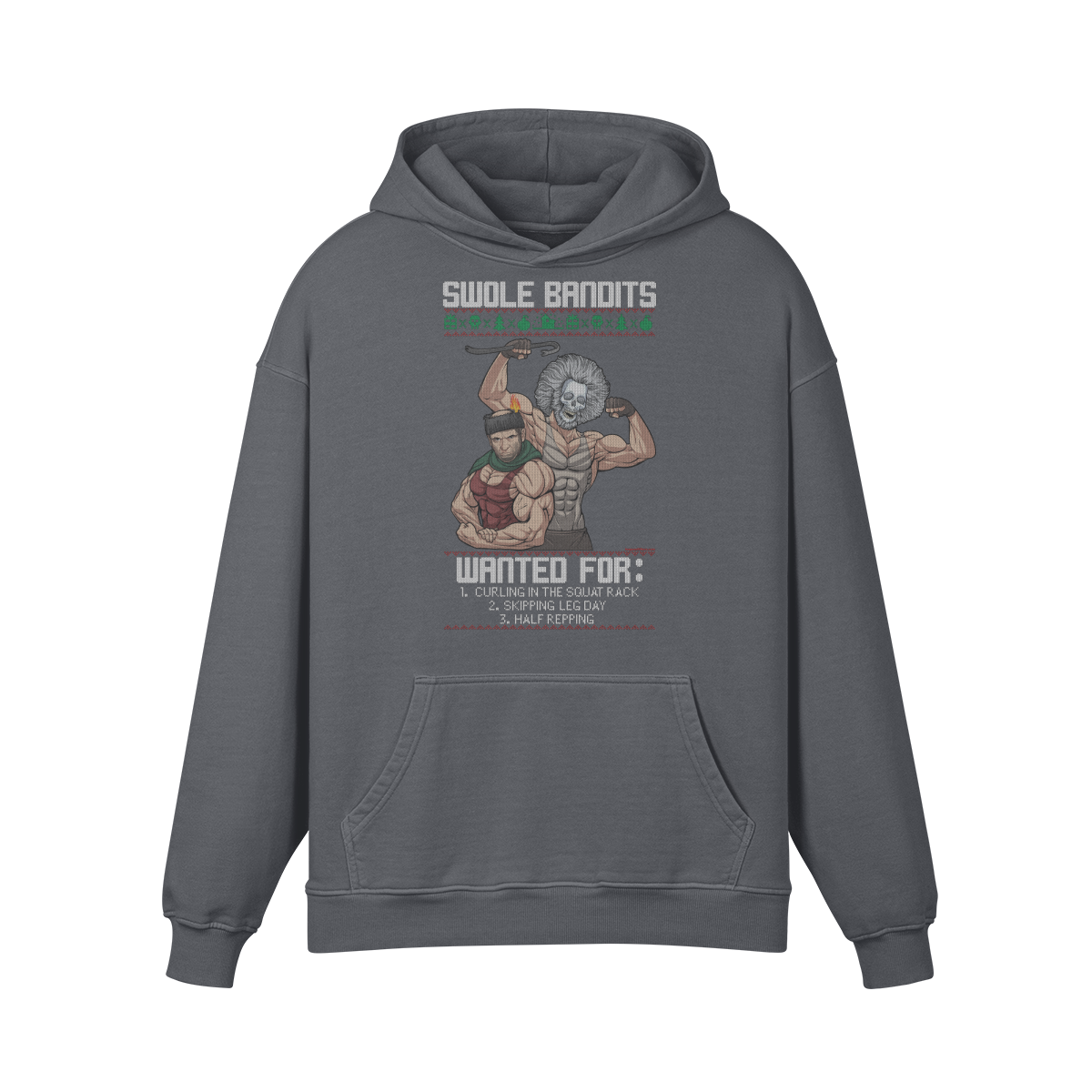 SWOLE BANDITS VARIANT- Oversized Hoodie-Carbon Gray-League of Lifters