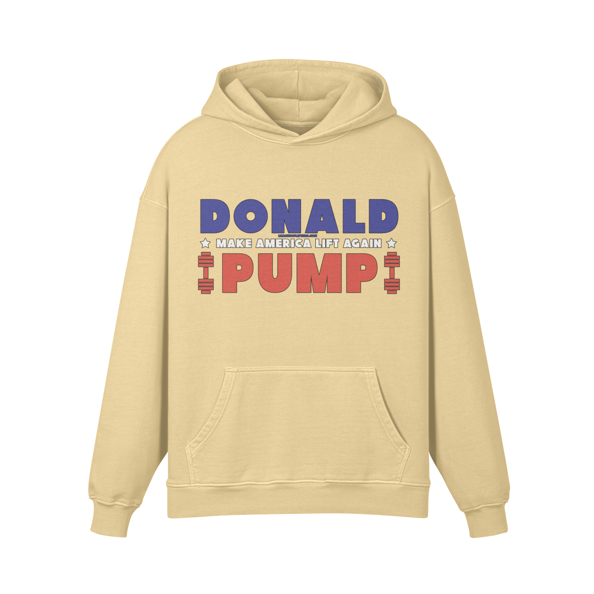 DONALD PUMP- Oversized Hoodie-Desert Sand-League of Lifters