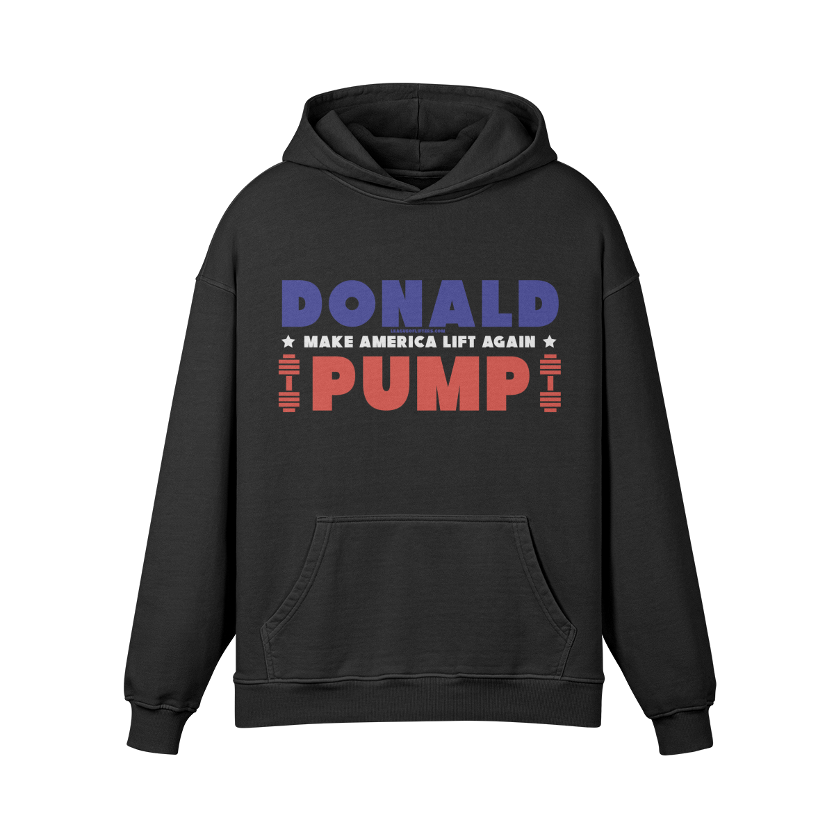 DONALD PUMP- Oversized Hoodie-Faded Black-League of Lifters