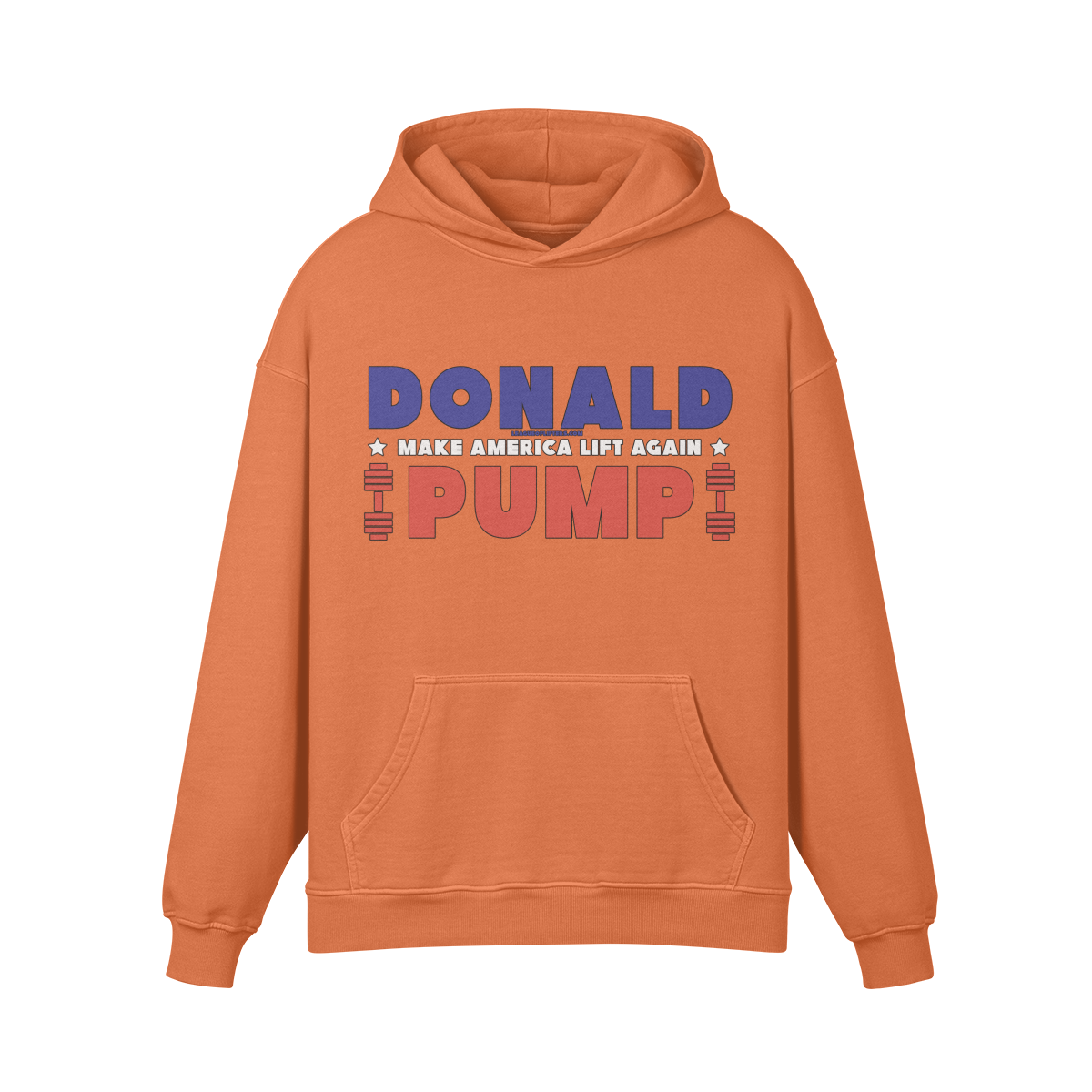 DONALD PUMP- Oversized Hoodie-Copper Red-League of Lifters