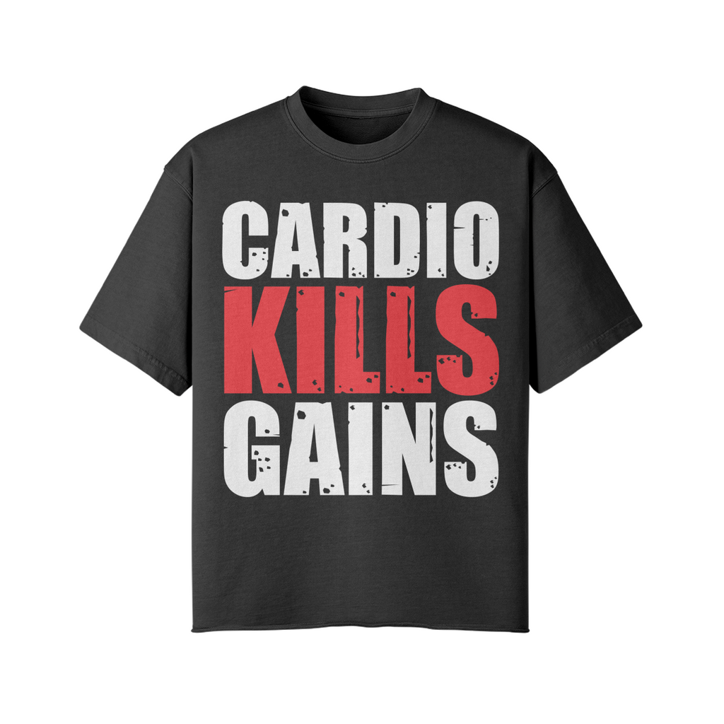 CARDIO KILLS GAINS- Pump Top-Snow Wash-League of Lifters
