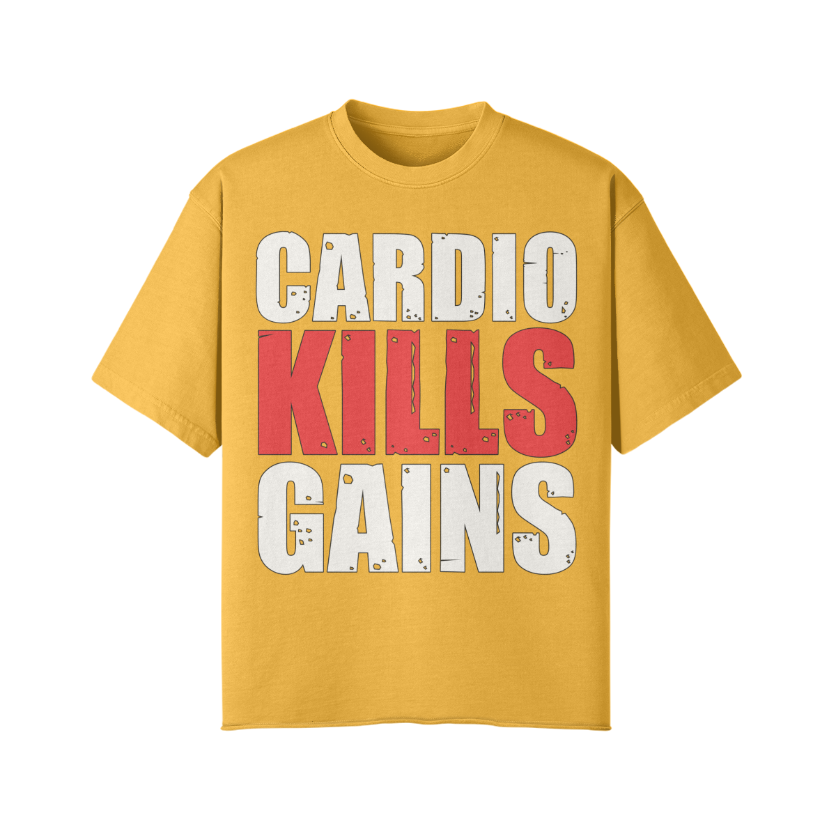 CARDIO KILLS GAINS- Pump Top-Vintage Yellow-League of Lifters
