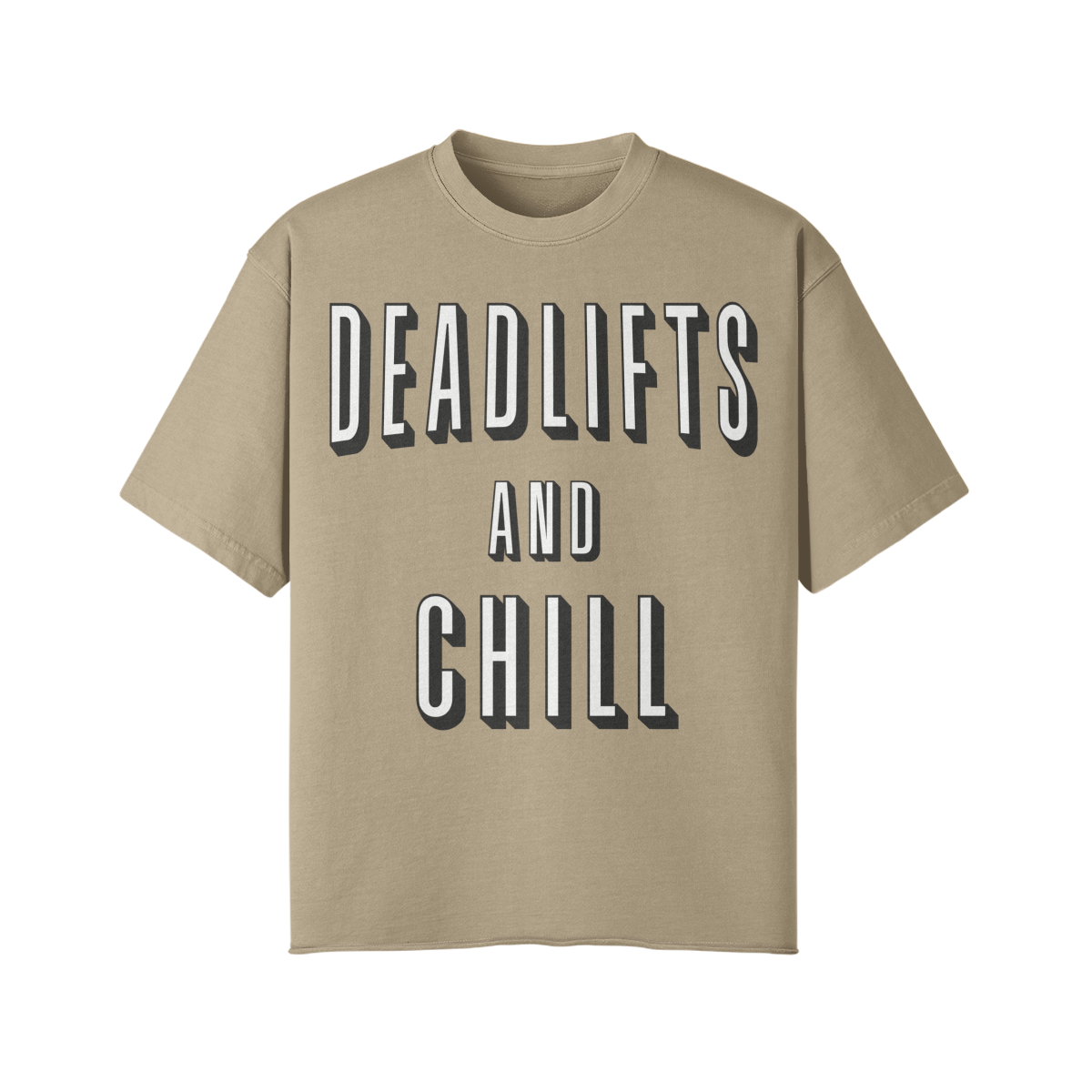 DEADLIFTS AND CHILL- Pump Top-Khaki-League of Lifters