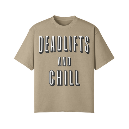 DEADLIFTS AND CHILL- Pump Top-Khaki-League of Lifters