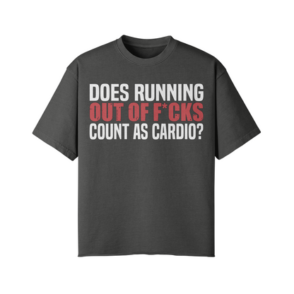DOES RUNNING OUT OF F*CKS COUNT AS CARDIO- Pump Top-Dark Gray-League of Lifters