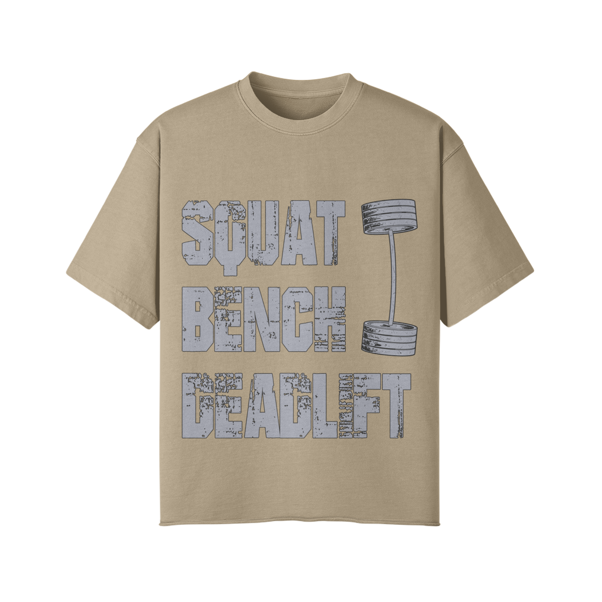 SQUATS BENCH DEADLIFT- Pump Top-Khaki-League of Lifters