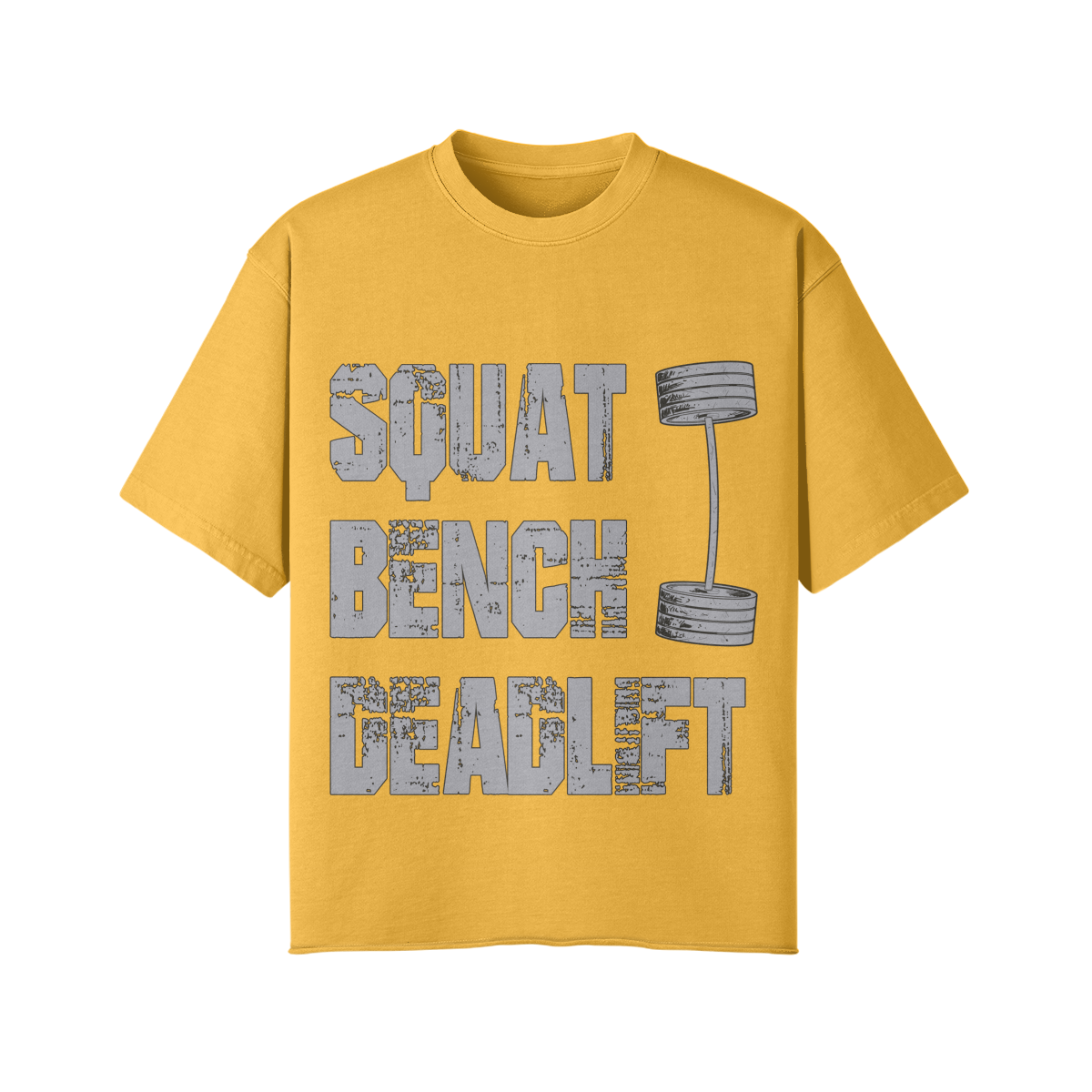 SQUATS BENCH DEADLIFT- Pump Top-Vintage Yellow-League of Lifters
