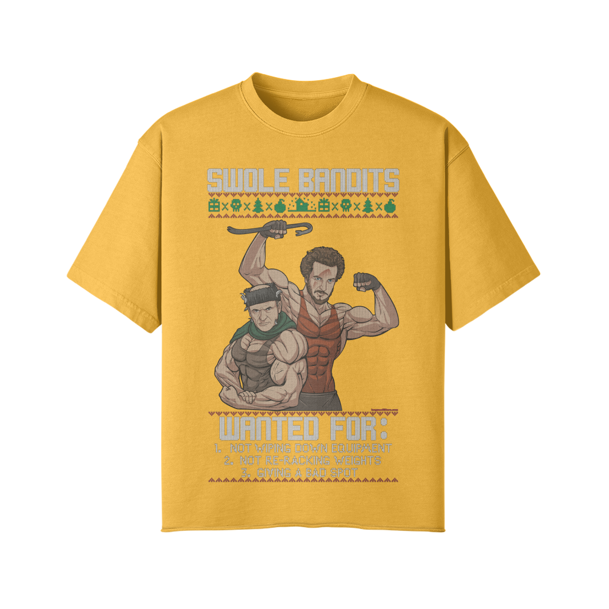 SWOLE BANDITS- Pump Top-Vintage Yellow-League of Lifters