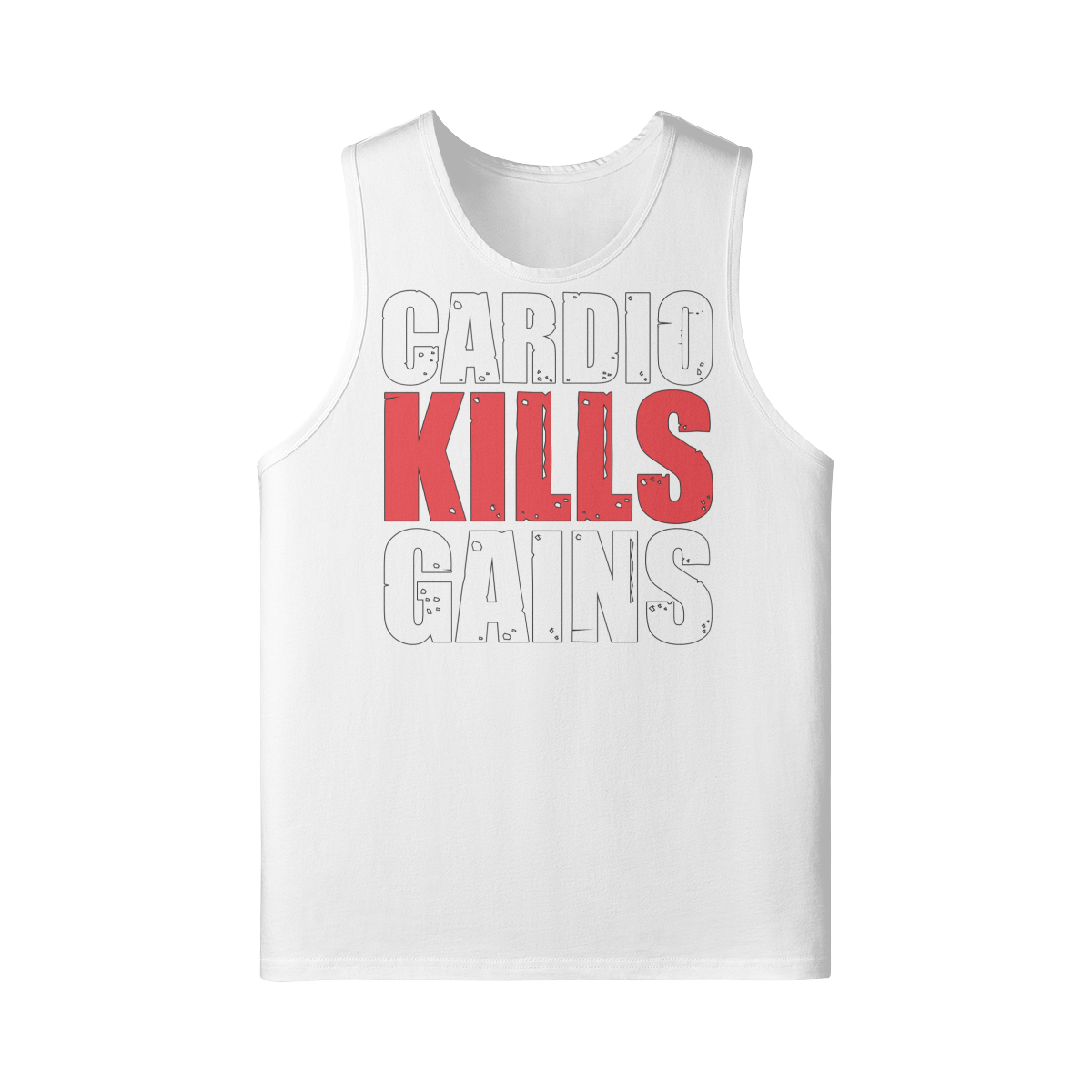 CARDIO KILLS GAINS- Tank Top-White-League of Lifters