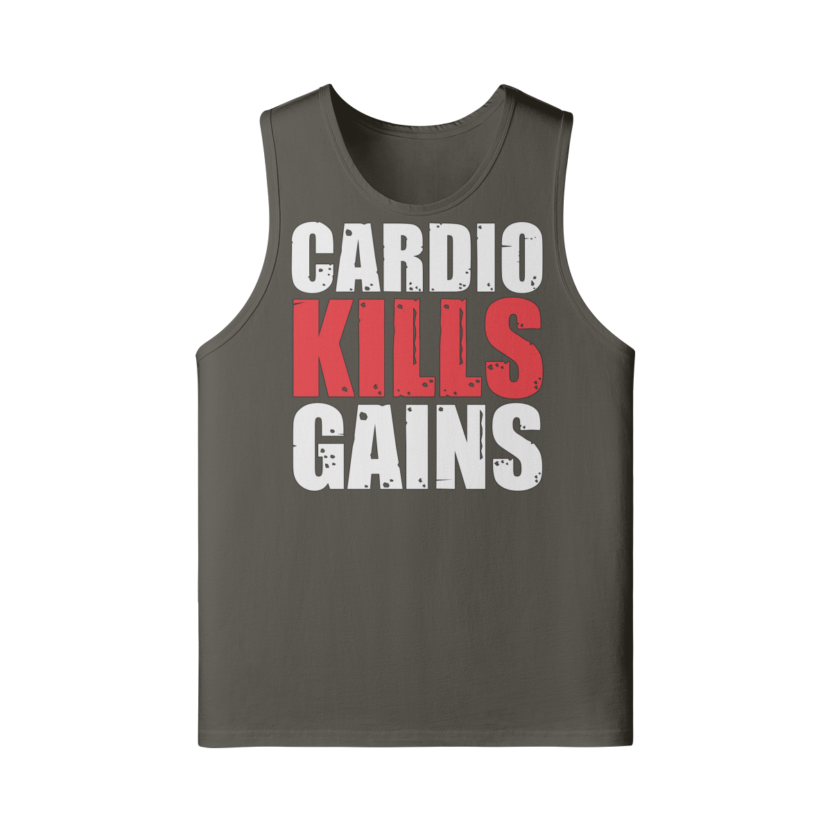 CARDIO KILLS GAINS- Tank Top-Charcoal Grey-League of Lifters