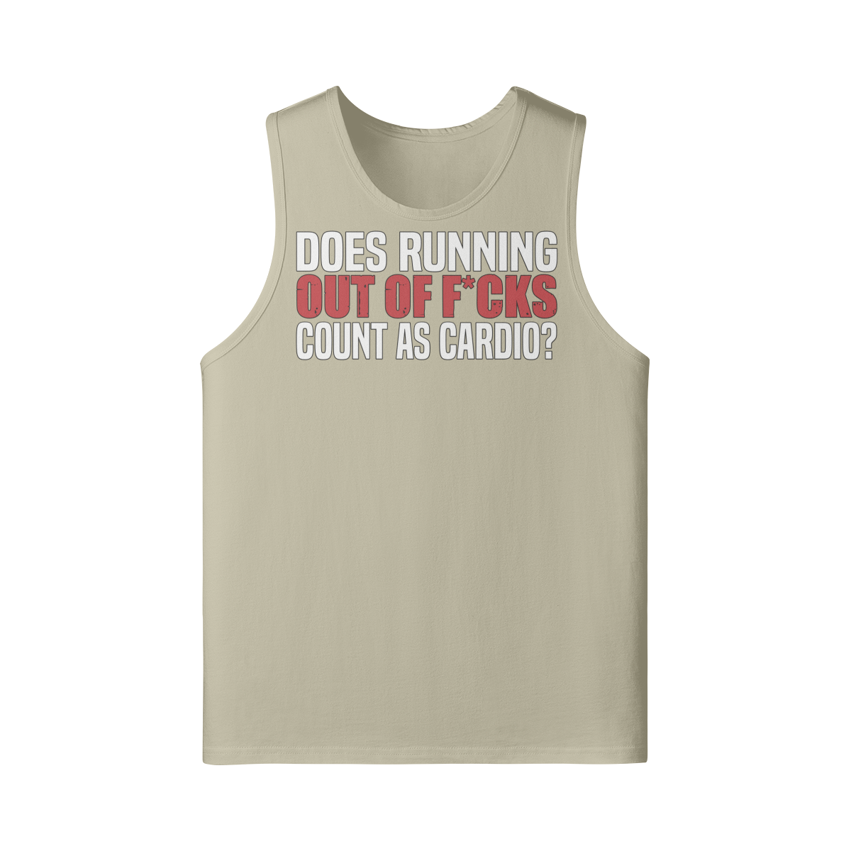 DOES RUNNING OUT OF F*CKS COUNT AS CARDIO- Tank Top-Rice Apricot-League of Lifters