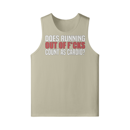 DOES RUNNING OUT OF F*CKS COUNT AS CARDIO- Tank Top-Rice Apricot-League of Lifters