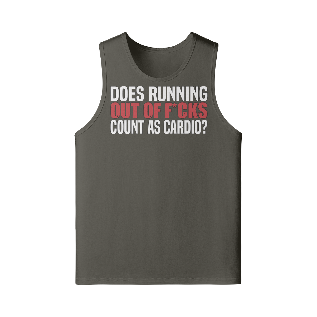 DOES RUNNING OUT OF F*CKS COUNT AS CARDIO- Tank Top-Charcoal Grey-League of Lifters
