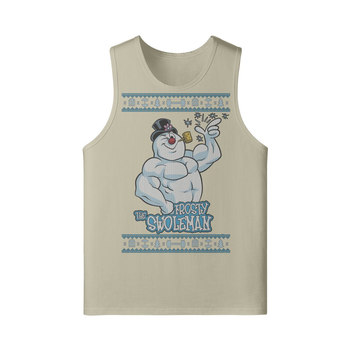 FROSTY THE SWOLEMAN- Tank Top-Rice Apricot-League of Lifters