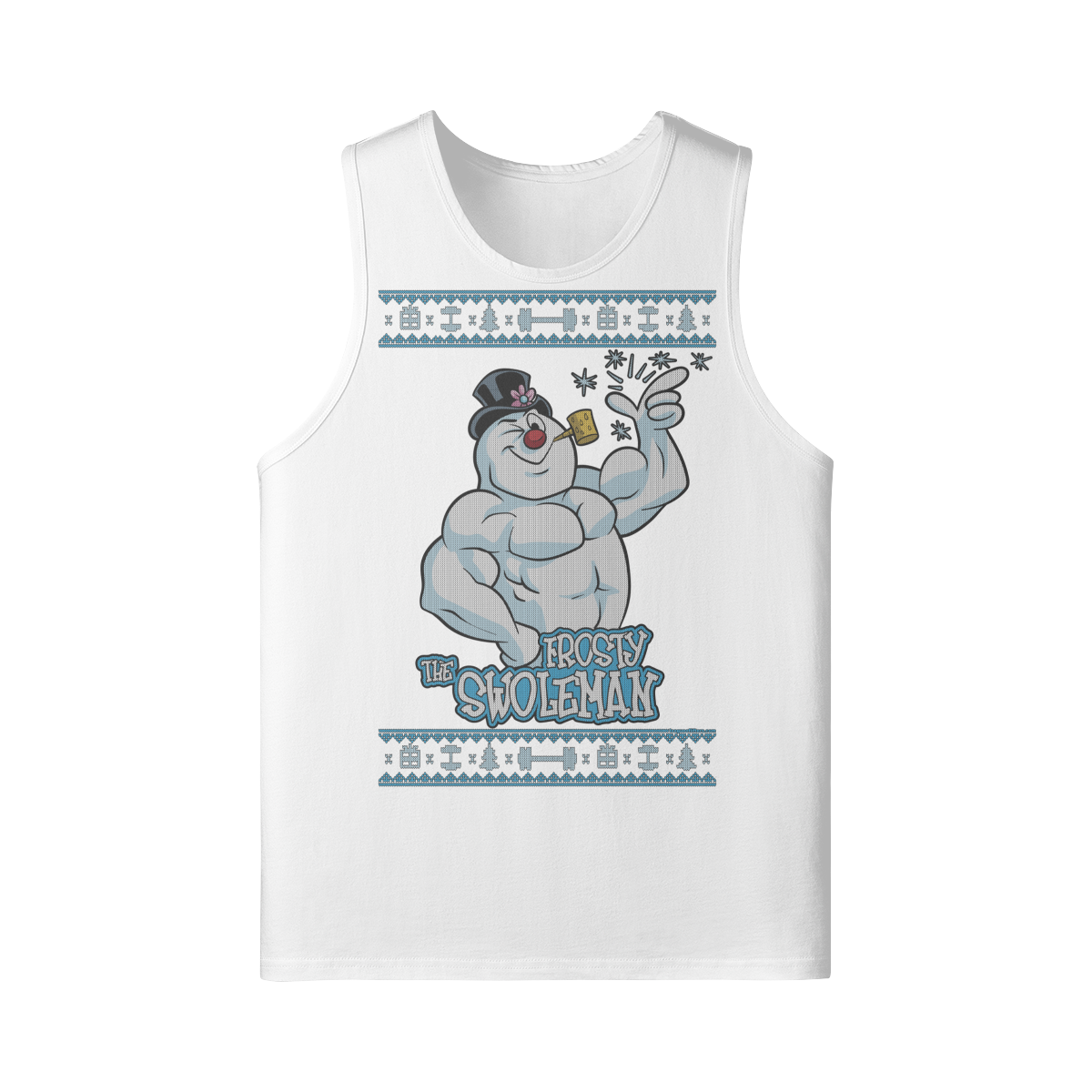 FROSTY THE SWOLEMAN- Tank Top-White-League of Lifters