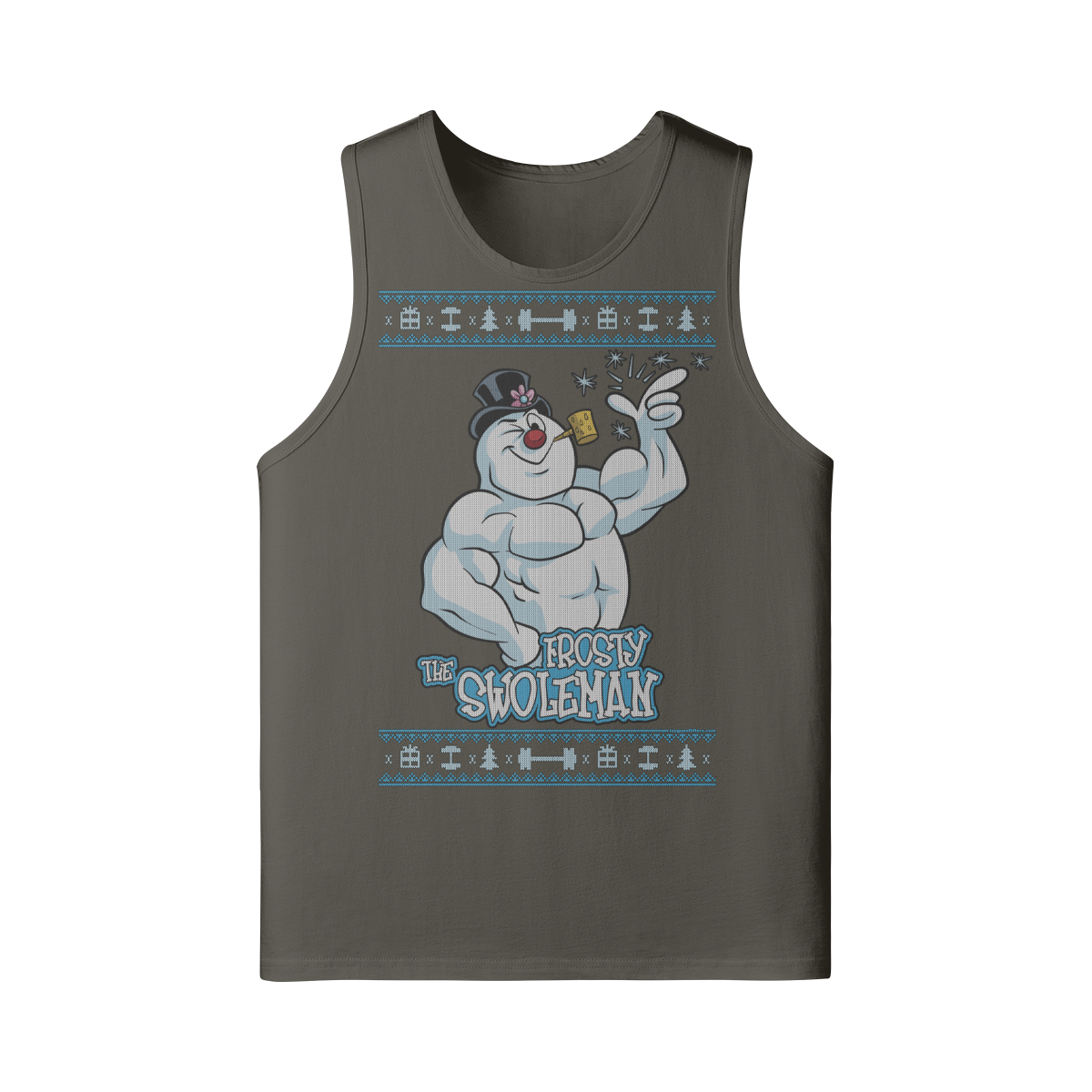 FROSTY THE SWOLEMAN- Tank Top-Charcoal Grey-League of Lifters