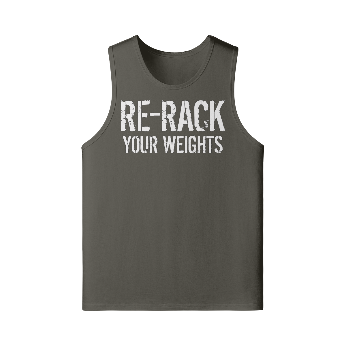 RE-RACK YOUR WEIGHTS- Tank Top-Charcoal Grey-League of Lifters