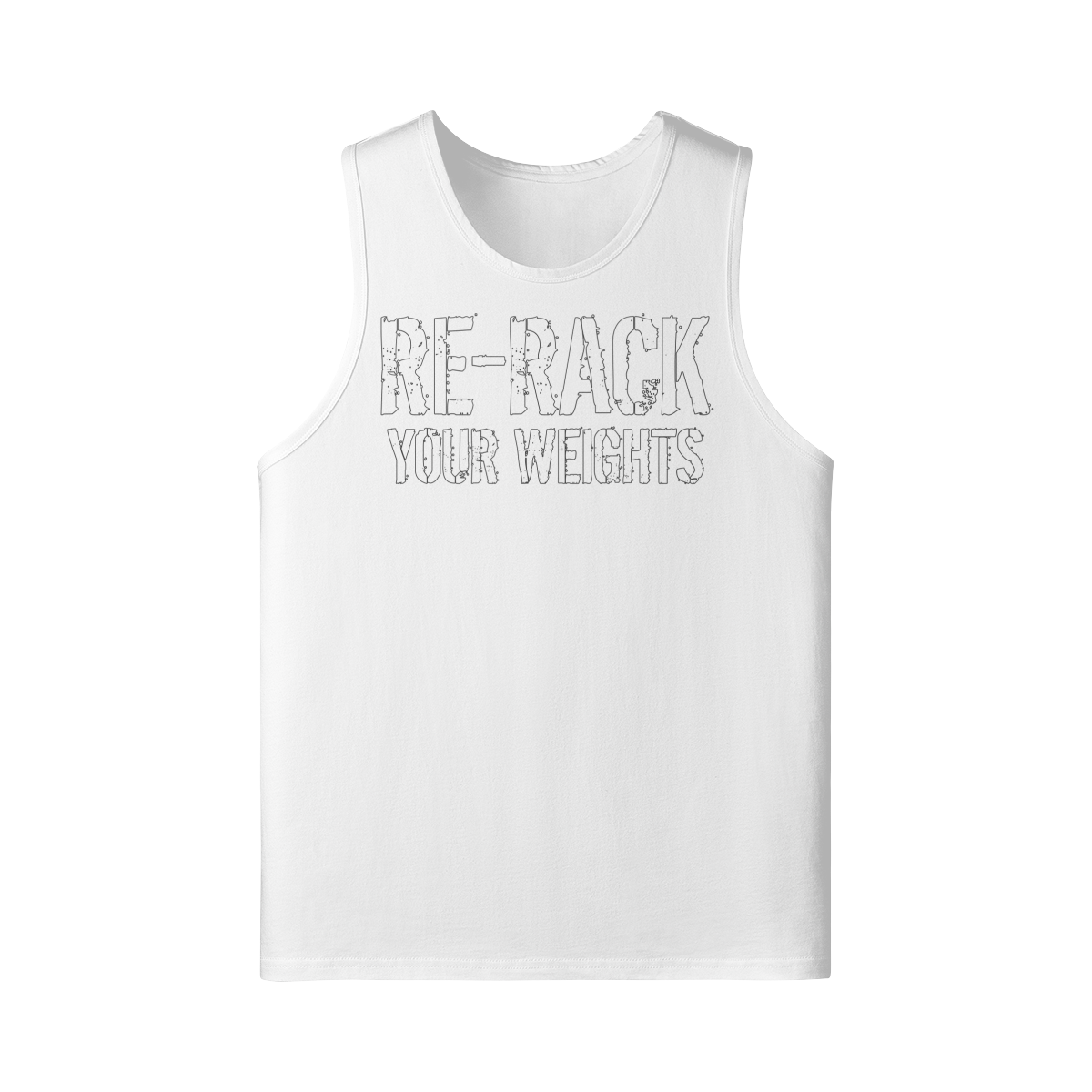 RE-RACK YOUR WEIGHTS- Tank Top-White-League of Lifters